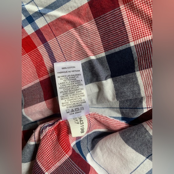 EXPRESS Men’s Red/ Blue Plaid Button-Down Modern Fit Shirt Sz S(14-14.5)PreOwned - Picture 10 of 11